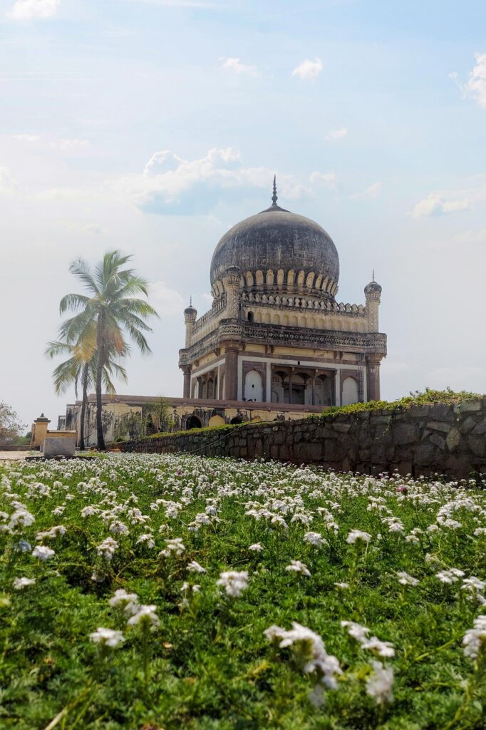 qutb shahi tombs, tomb of mohammad quli qutub shah, india, landscape, mausoleum, nature, hyderabad, architecture, tomb, cemetery, grave, flowers, hyderabad, hyderabad, hyderabad, hyderabad, hyderabad